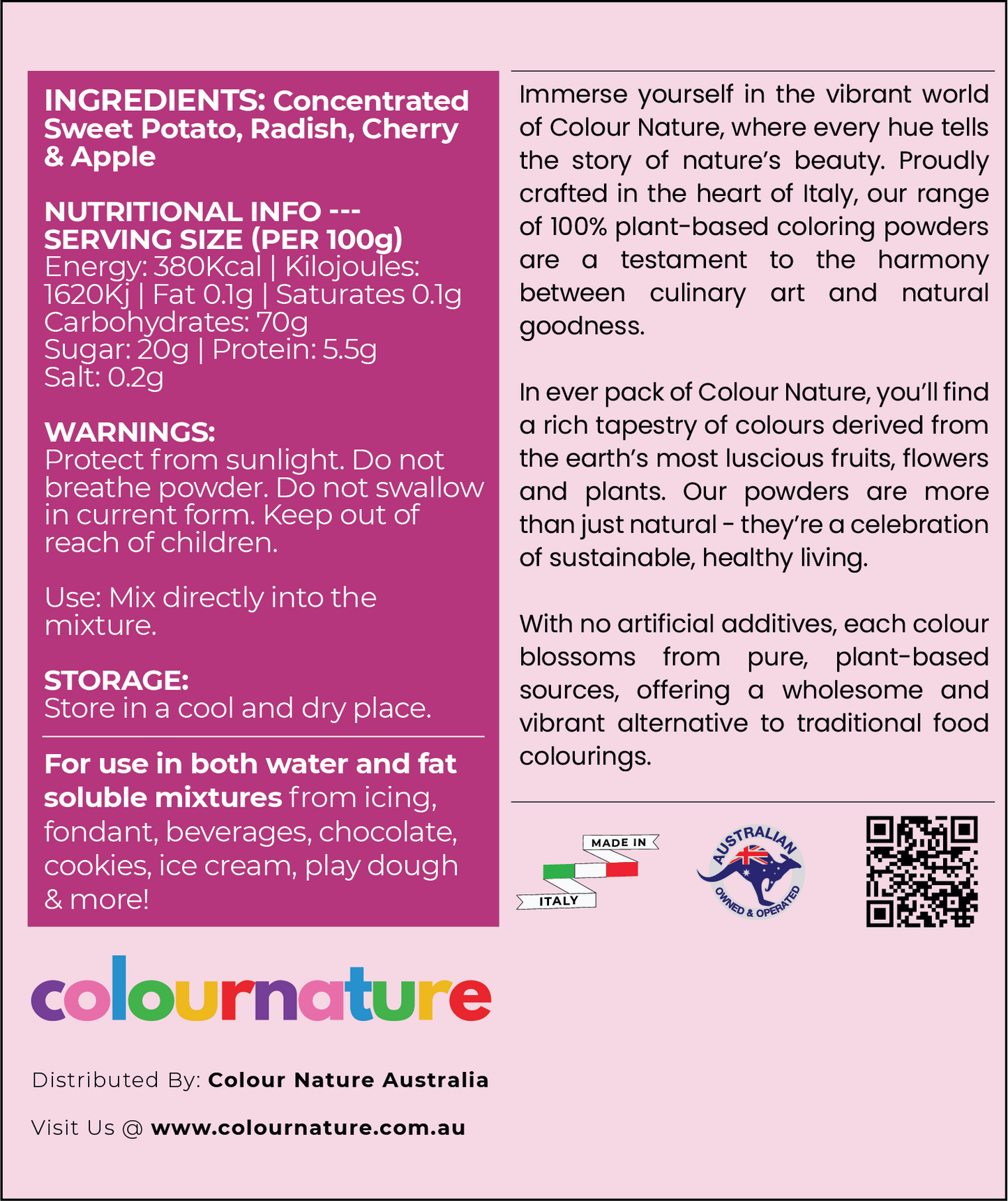 Berry Pink All Purpose Natural Edible Colouring Powder