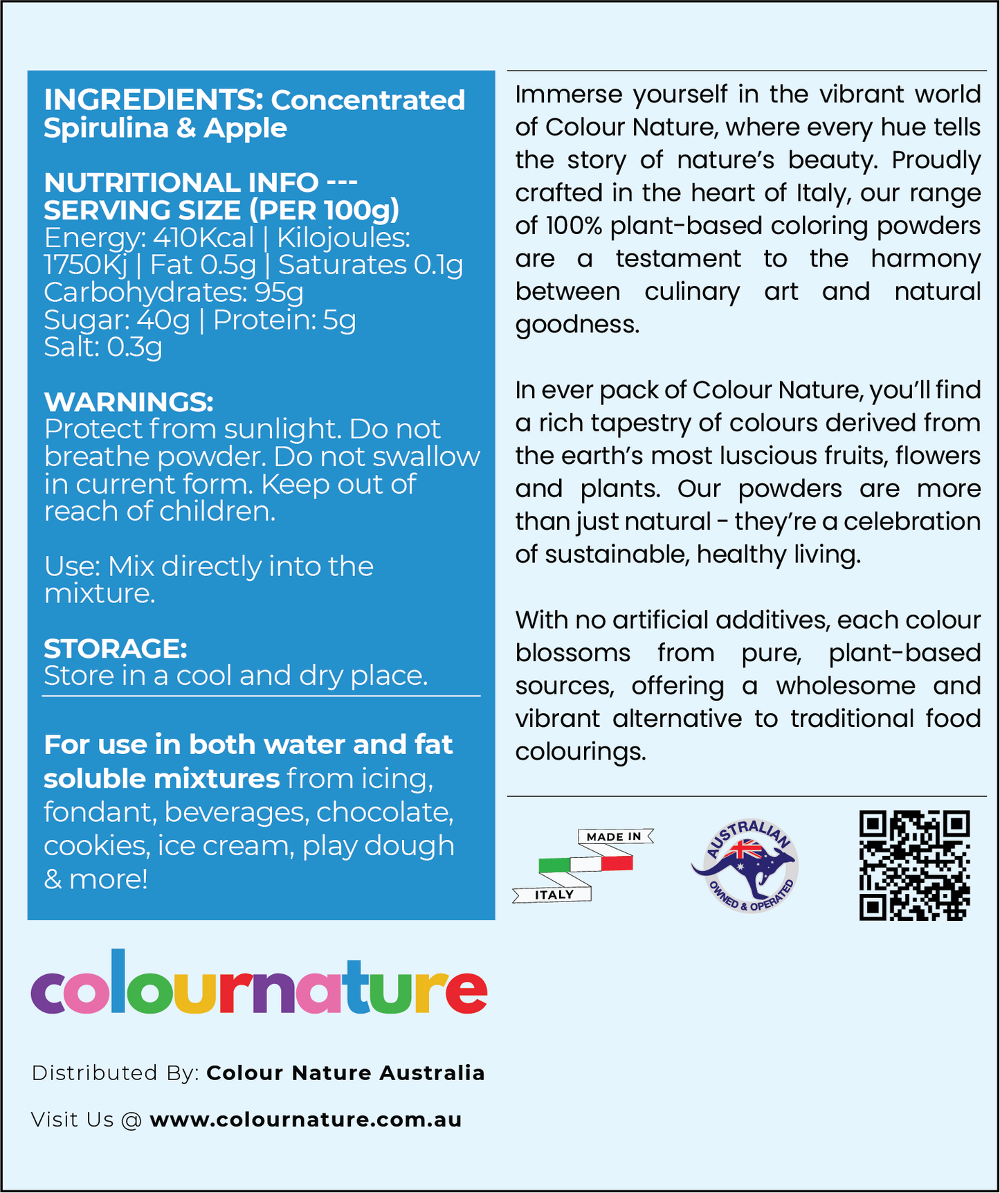 Riviera Blue All Purpose Natural Edible Colouring Powder