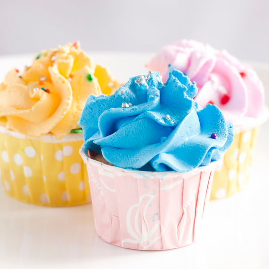 Vanilla Cupcakes with Naturally Colored Frosting