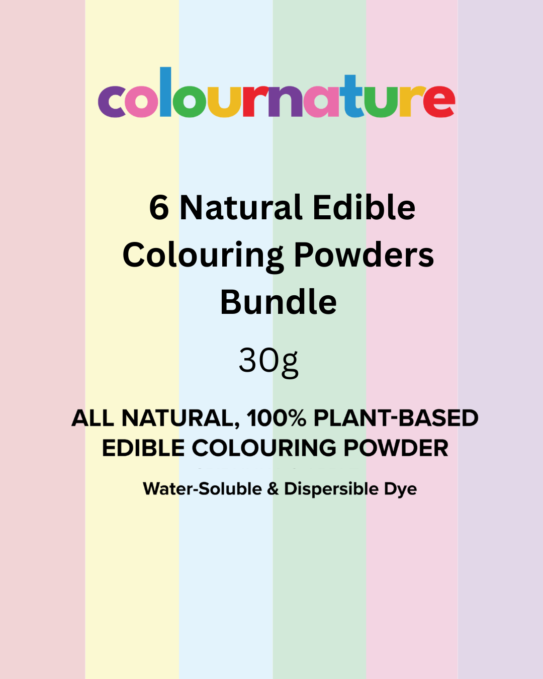 6 Natural Edible Colouring Powders Bundle