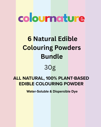 6 Natural Edible Colouring Powders Bundle